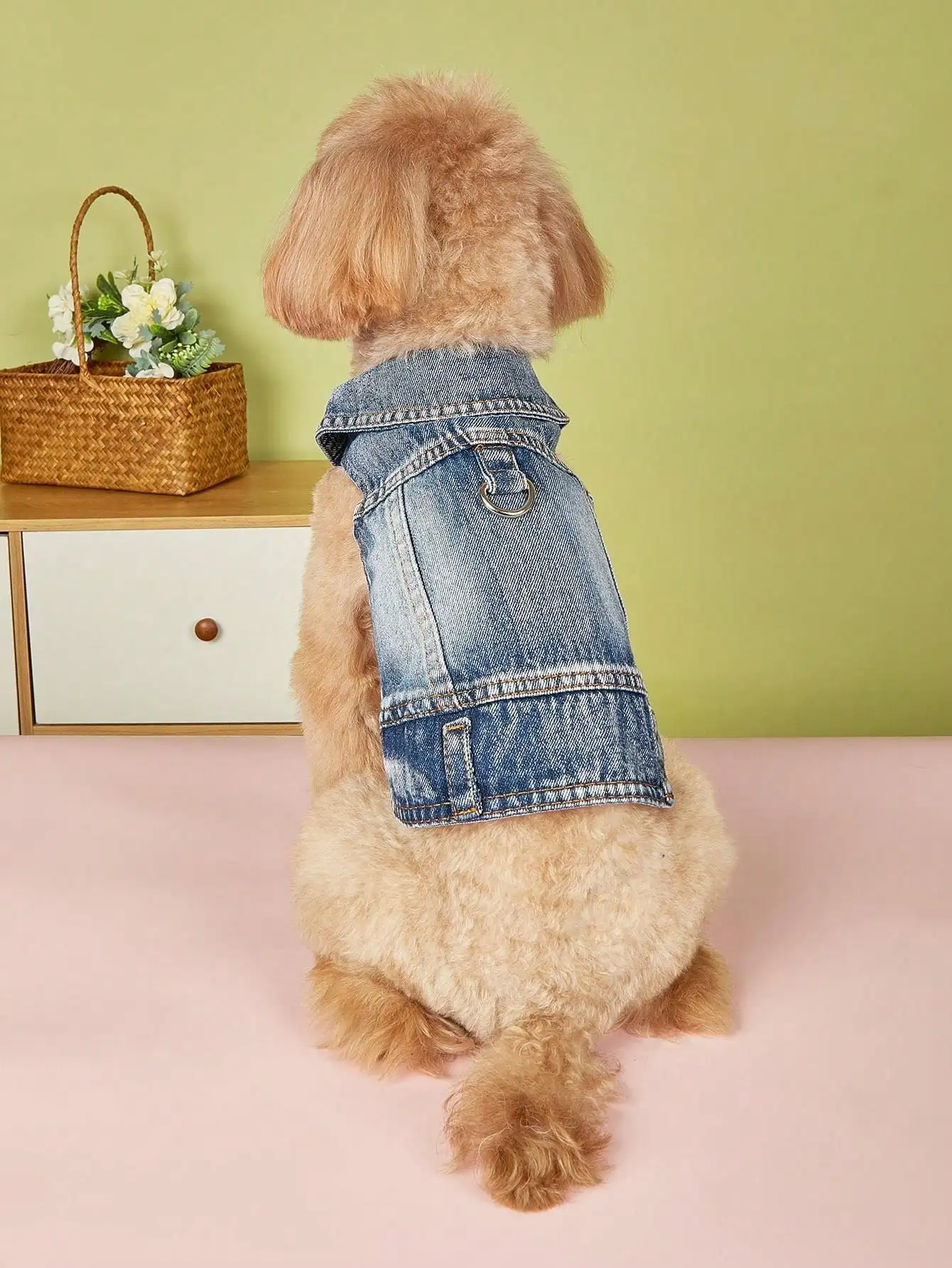 Welpenkleidung für kleine Hunde, klassischer Western-Denim-Hundemantel, Hundejeansjacke mit Leinen-D-Ring, Haustier-Katzenkostüme, kühlend