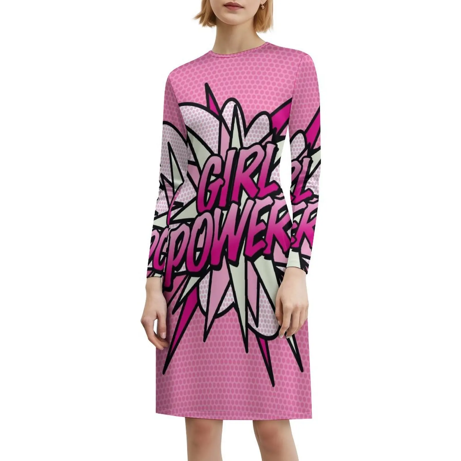 فتاة قوة الوردي لطيف الكتاب الهزلي متعة خارقة الرسم مثير عطلة اللباس للنساء الشاطئ حزب عيد ميلاد فستان قصير فتاة السلطة