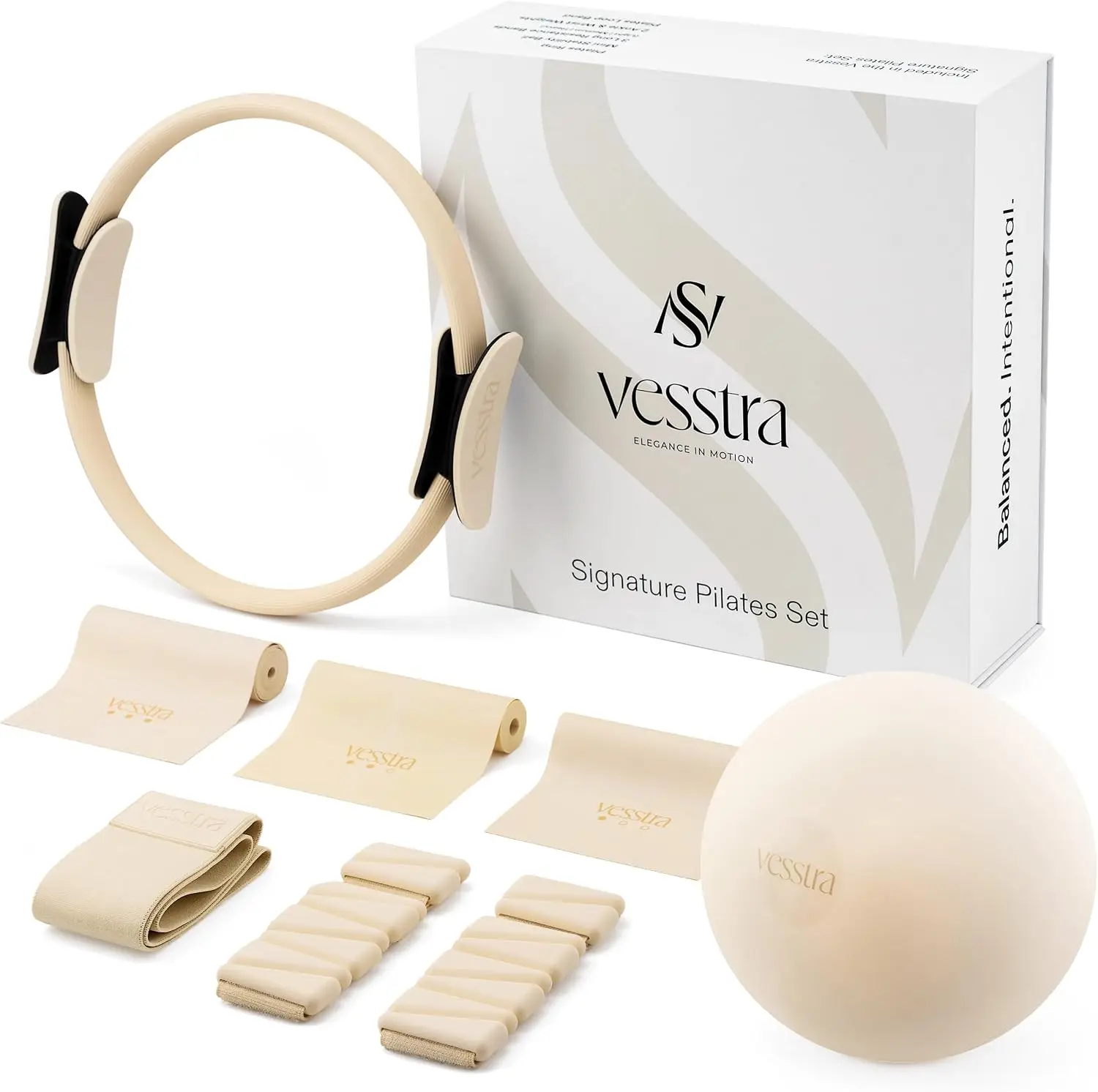 Complete Pilates Set - Ring, Ball, Weights & Bands for Home or Studio Workouts