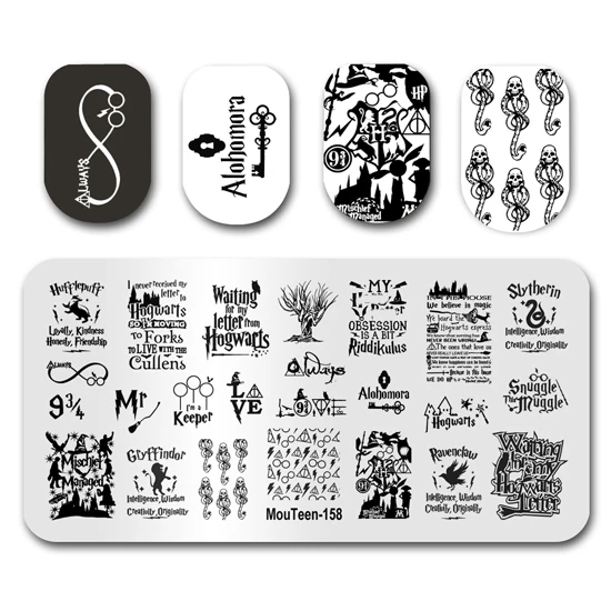 Nail Stamp MouTeen158 Tree Magic Animals Full Cover Nail Plates Stamp King Manicure Set For Nail Art Stamping