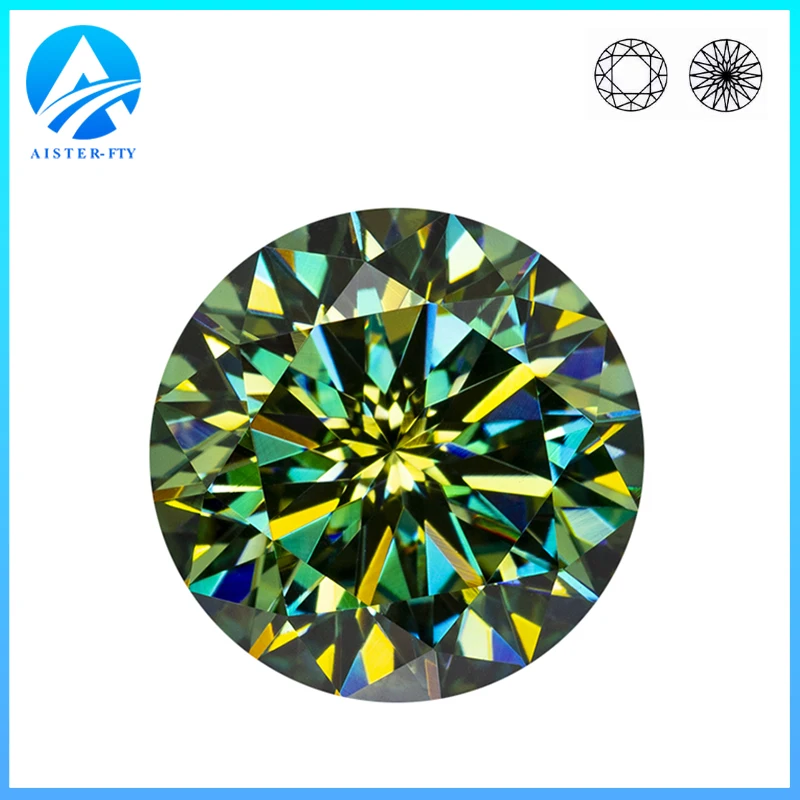 Never Fade Green Moissanite Stone With GRA Certificate Plum Blossom Cut 0.5-5.0ct Positive Pass Diamond Tester