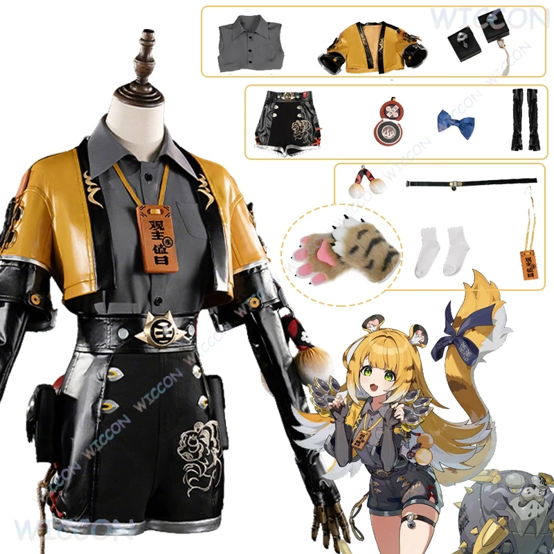 

ZZZ Ju Fufu Cosplay Uniform Wig Zenless Zone Zero Tiger Costume Wig Game Clothes Women Cute Suit Outfit Halloween Party Clothes