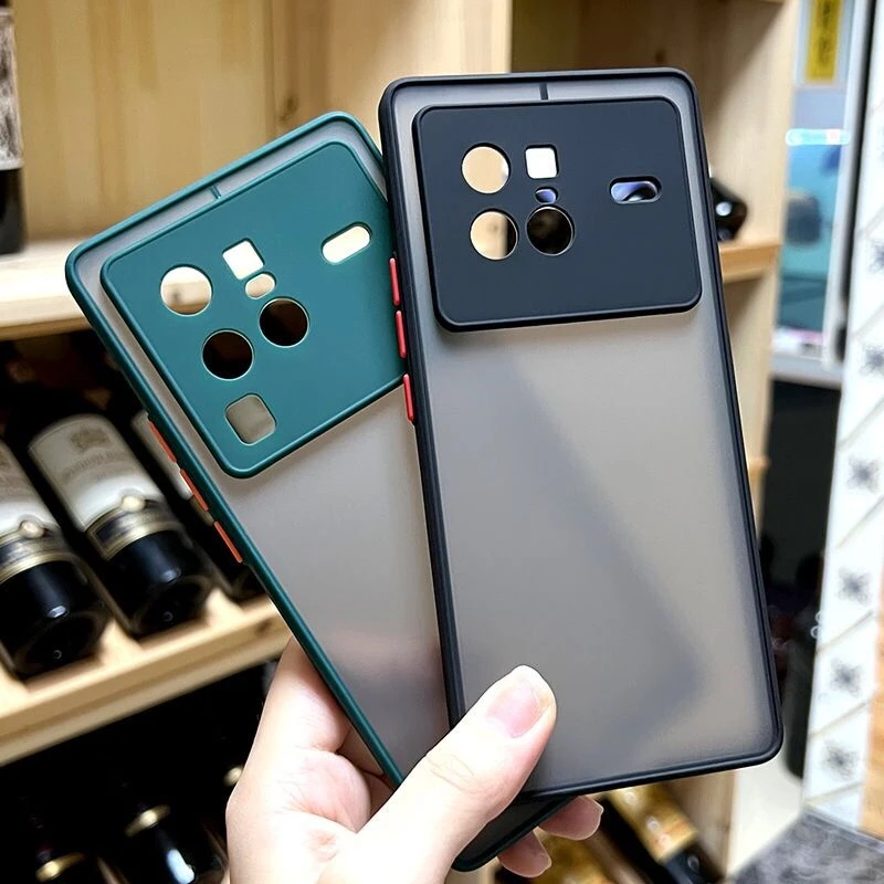 For Vivo X80 Pro Case Stylish Frosted Transparent Phone Cover For Vivo X80 Case Camera Protection Silicone Shockproof Bumper