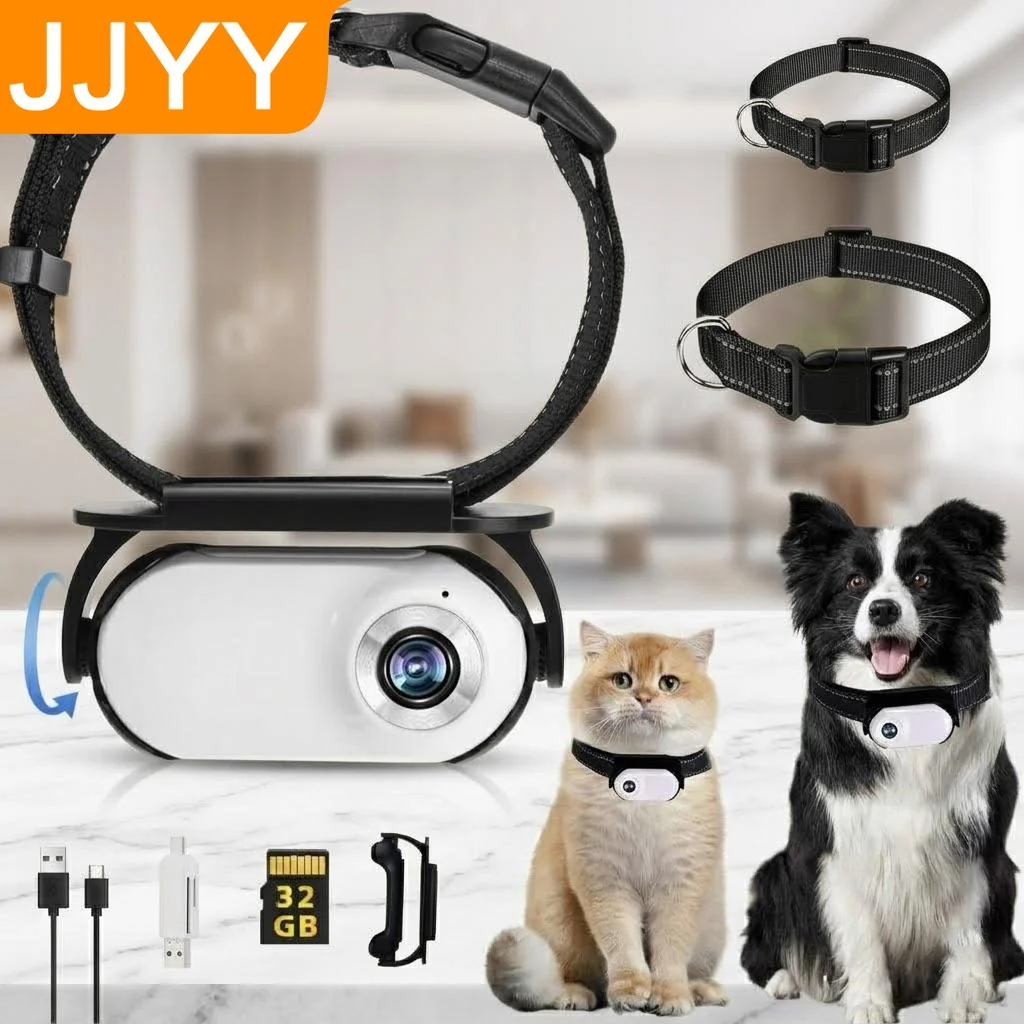 

Wireless Mini Body Cam for Dogs Cats 1080P HD Pet Action Camera Indoor Outdoor Sports Video Recording Wearable Pet Camera Collar