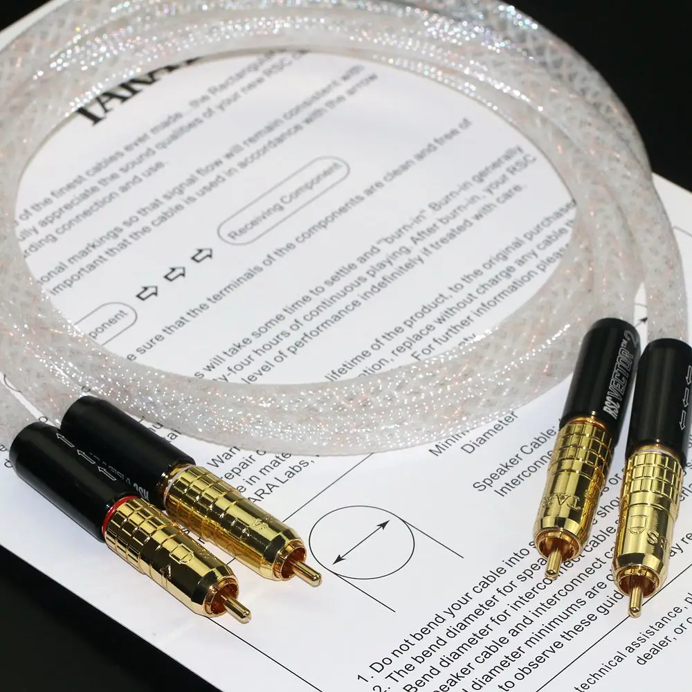 Imported original HiFi audio signal cable, dual lotus 2RCA to 2RCA audio connection cable, amplifier CD signal cable