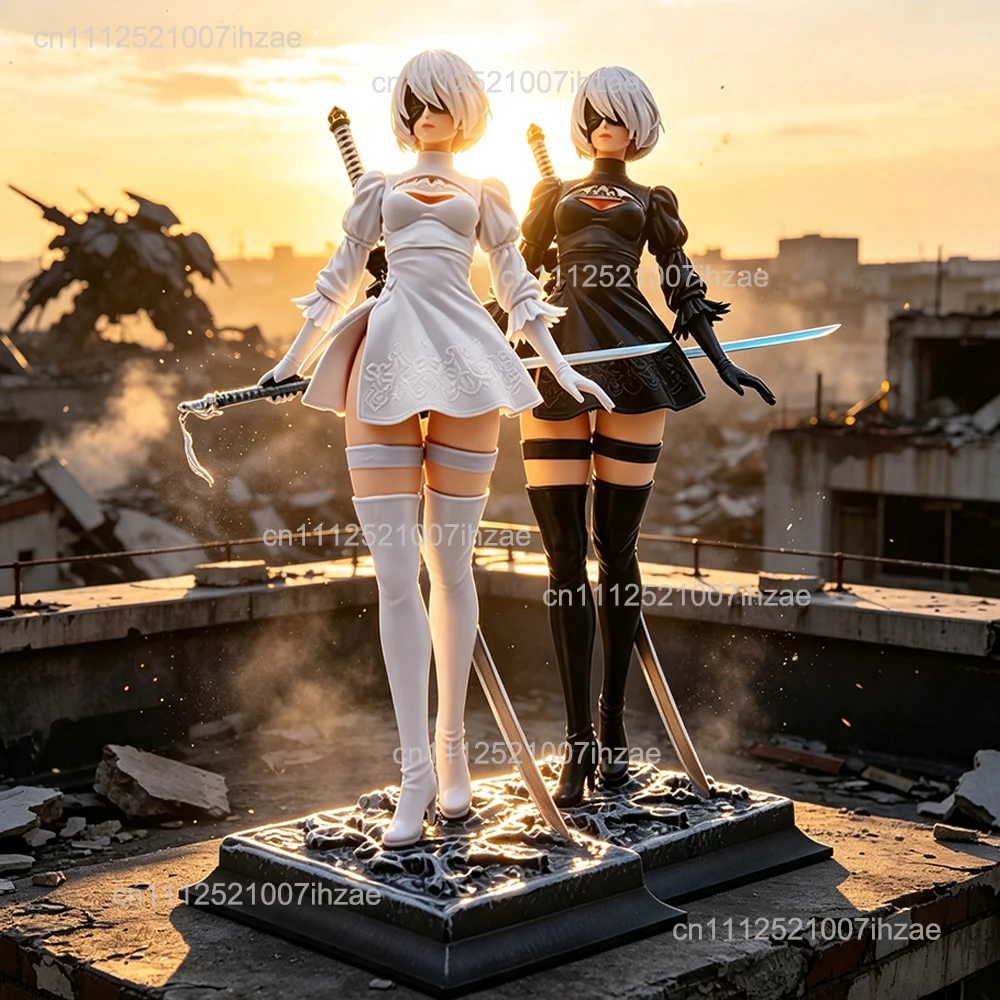 NieR Automata 2B Kampffigur Anime-Zubehörmodell Anime-Mädchen-Statue PVC-Puppenmodell Sammlerstücke Schreibtischdekoration Geschenk für Fans – Detail 4