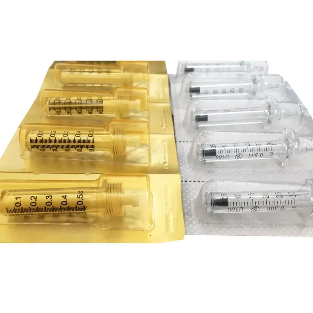 

0.3&0.5ml Disposable Sterile Ampoule Head for Hyaluron Pen Lip Filler Lifting Hyaluronic Acid Gun Filler Injection Ampoule Heads