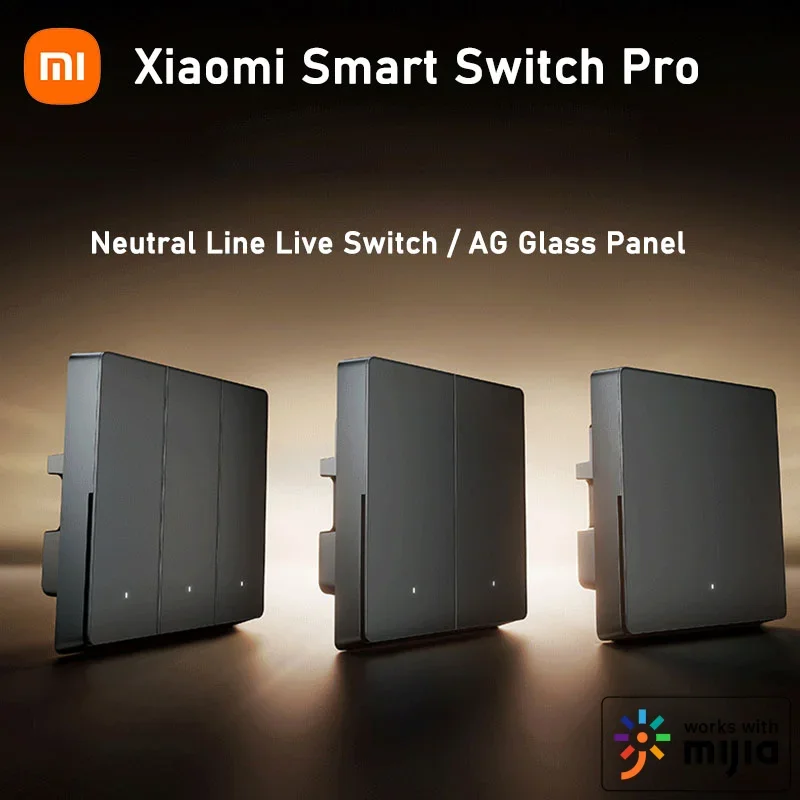 Xiaomi Smart Switch Pro إحصاءات الكهرباء الربط الذكي AG لوحة زجاجية التحكم عن بعد اللاسلكي العمل لـ Mihome