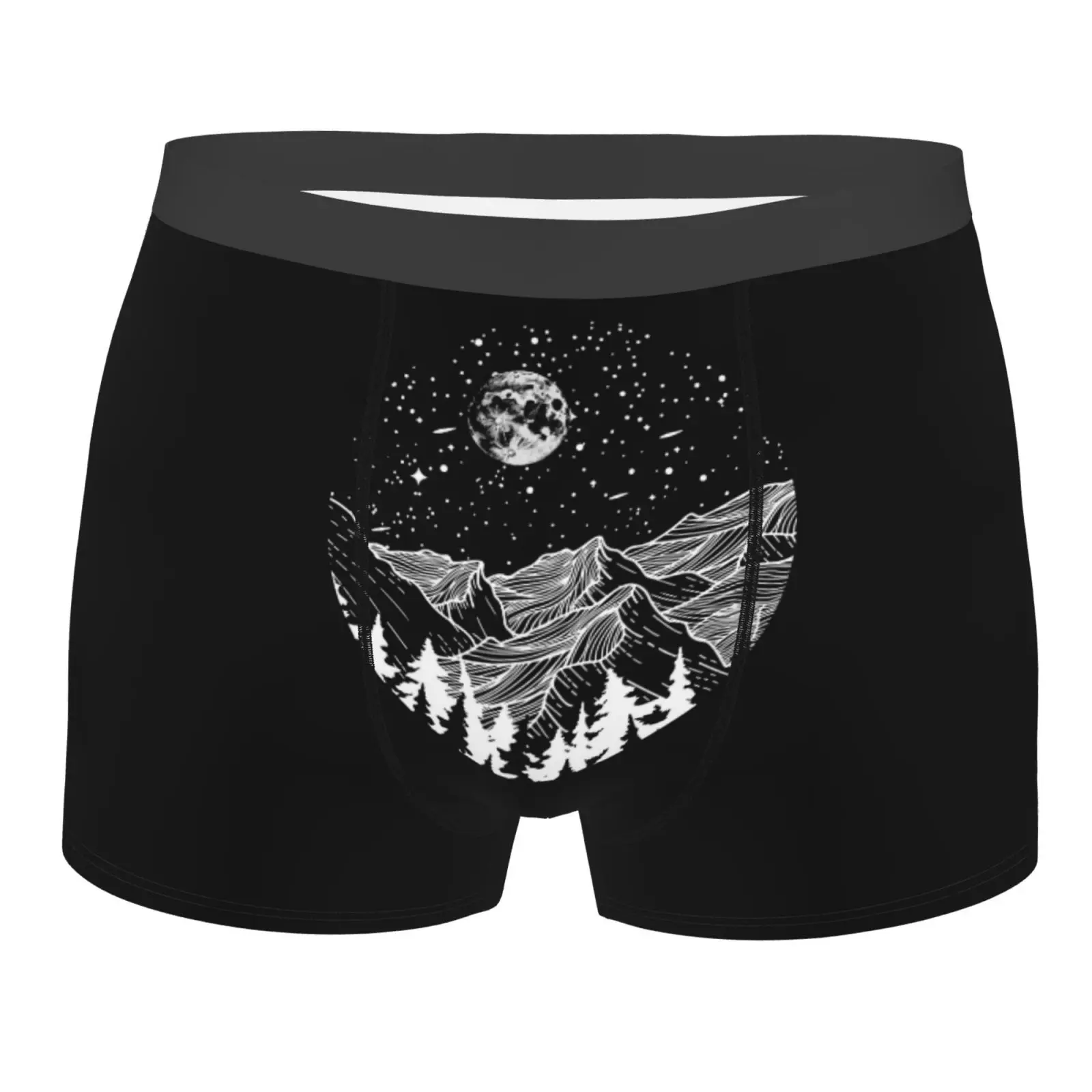 

Moon and Star Camping Print Men Underwear Boxers Breathable Mens Boxershorts Men's Panties Underpants Man Boxers Briefs Trunks