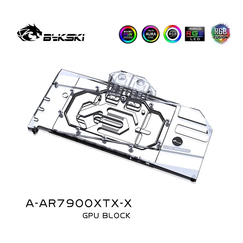 Imagem -03 - Bykski-bloco de Água para Asrock Amd Radeon rx 7900 Xtx Taichi Gpu Card Radiador de Resfriamento de Cobre Rgb Aura A-ar7900xtx-x