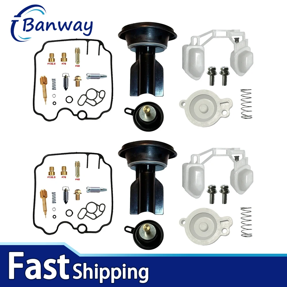 

2X Motorcycle Carburetor Rebuild Kit for Ducati Monster 750 Dark 1999 Float, Plunger, Side Valve Included