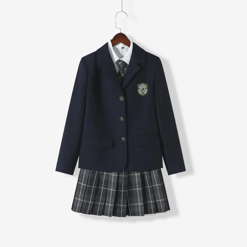 Uniforme scolaire coréen britannique et japonais pour femmes, tenues pour filles, costume Anime Cosplay, ensemble de vêtements habnommée, 5 pièces