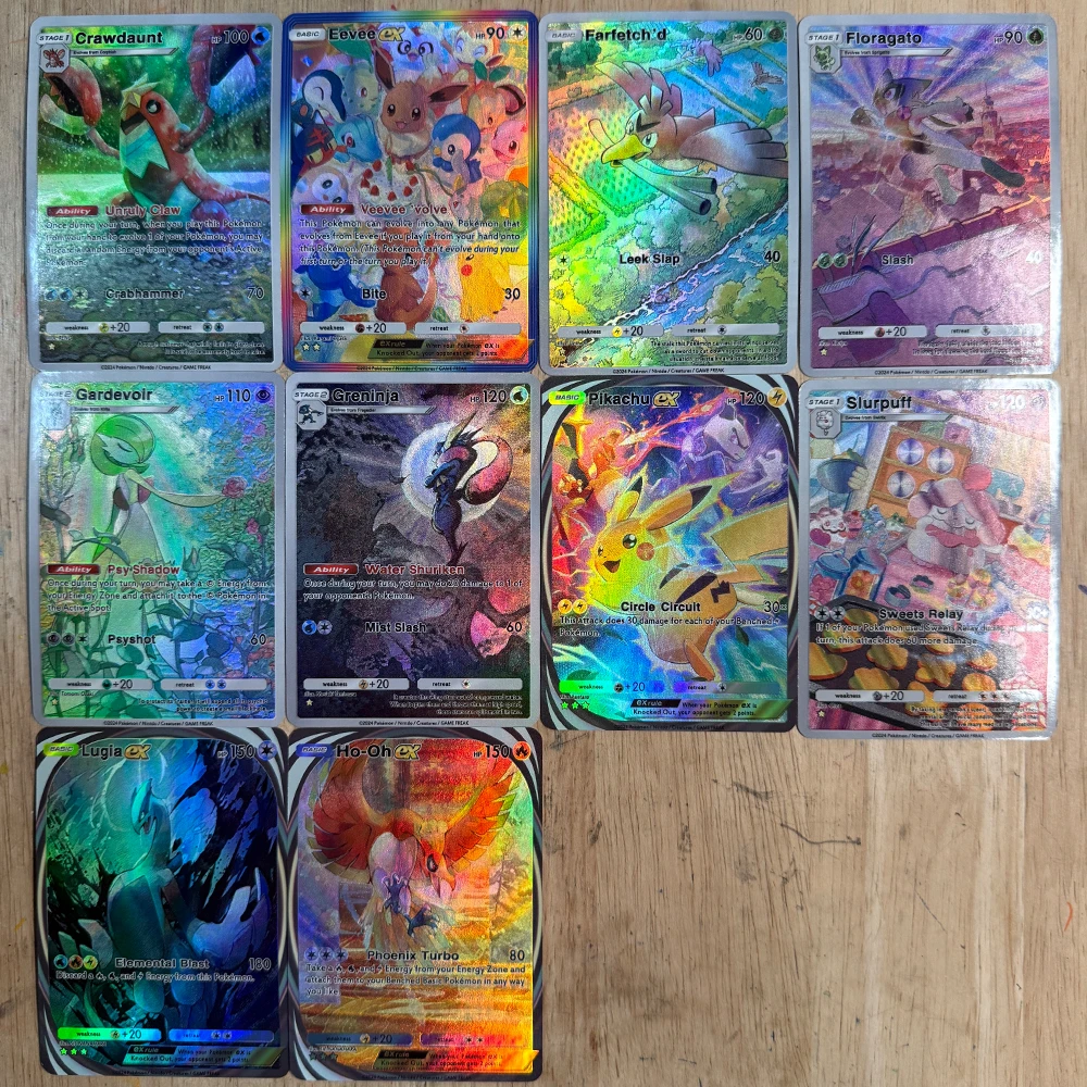 DIY Cartoon PTCG TCG Pocket Collection Card English Magikarp Mew Giratina Latias Latios Refractive Color Flash Card Child Gifts