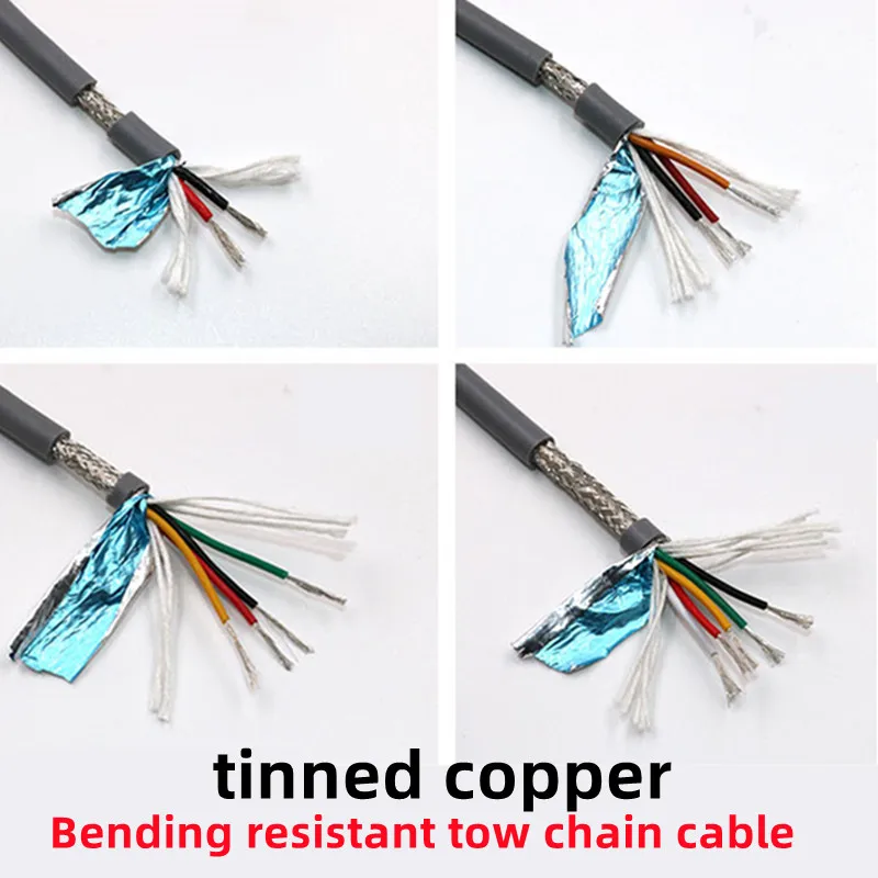 26AWG 24AWG 2 core 3 core 4 core 5 core 6 core 7 core 8 core 10 core 12 core Towline kabel ekranowany PVC przewód elastyczny 0.15/0.2MM odporność na