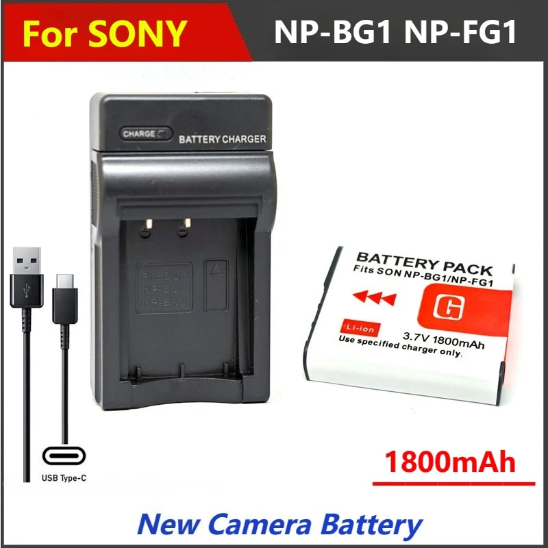 

1800mAh NP-BG1 NP-FG1 NP BG1 FG1 Camera Battery Charger for SONY DSC W300 W210 W170 W200 W270 W290 WX10 H70 H50 H10 H9 HX5C T100