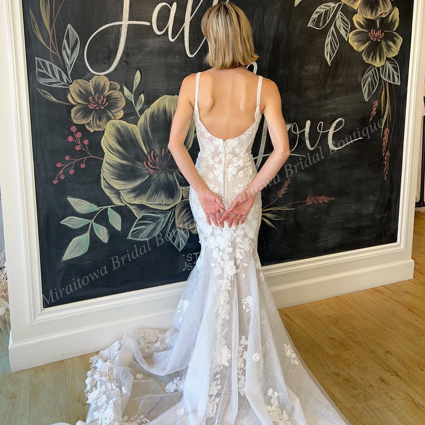 بوهو الدانتيل فستان حفل الزفاف ثلاثية الأبعاد الأزهار العاج حورية البحر البوهيمي حديقة في الهواء الطلق القلعة الأمومة ثوب الزفاف صور مخصص الشاطئ