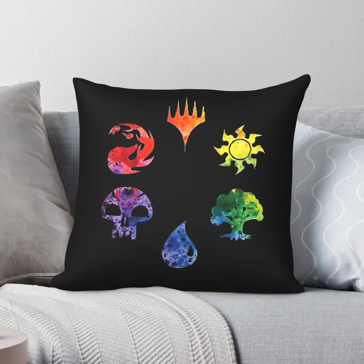 Magic The Gathering Square Pillowcase Polyester Linen Velvet Pattern Zip Decor Throw Pillow Case Home Cushion Cover 18