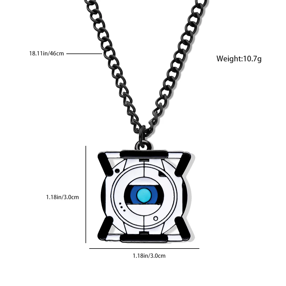 Harong Wheatley Portal Pendant Exquisite Aperture Science Enamel Necklace Collection Jewelry Gift for Friends