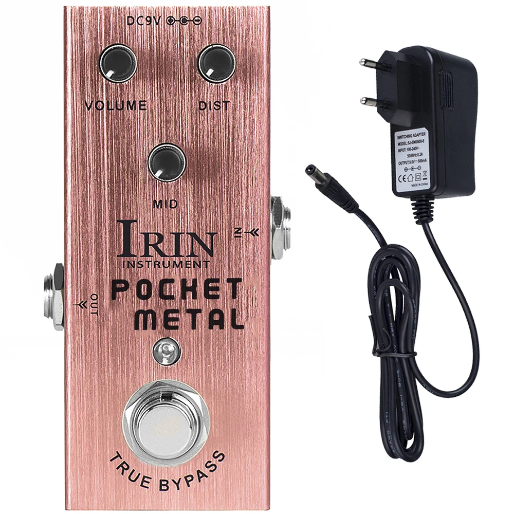 IRIN AN-04 POCKET METAL Distortion Pedal Electric Guitar Effect Pedal Drive Mid Tone Guitar Pedal With 9V Adapter True Bypass