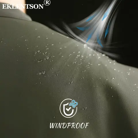 EKLENTSON Herrjacka med hel dragkedja, softshell, fleecefodrad, ståkrage, 6 fickor för kallt väder 10 best sales 6-ficksjacka för män - №3