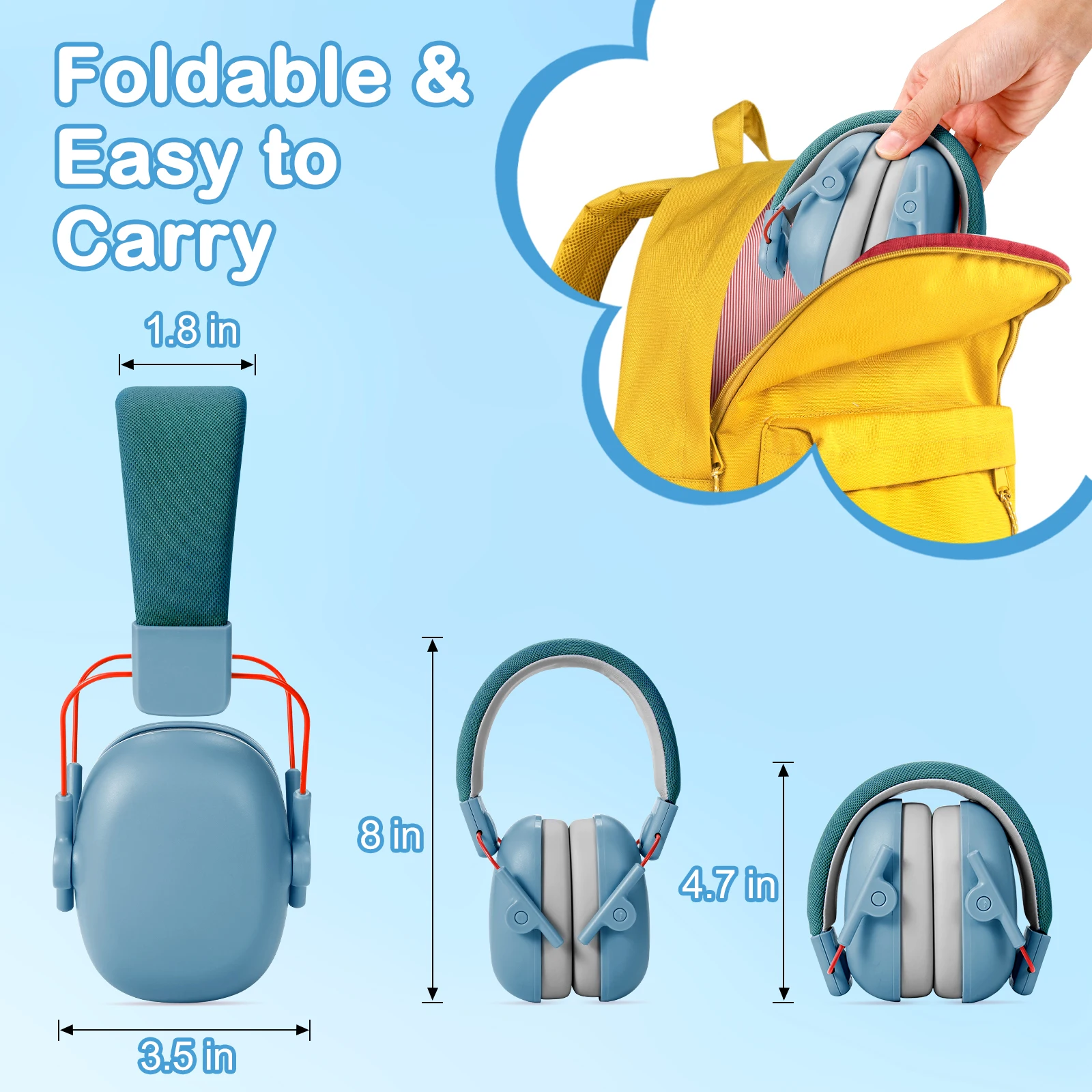 Kids Noise Cancelling Headphones 25db Noise Reduction Ear Muffs Ear Protection Sound Proof Earmuffs for School Children Gifts