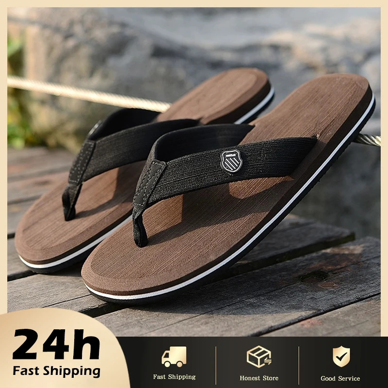 Hot Sandals Shoes Summer Men Flip Flops High Quality Outdoor Beach Sandals Anti-Slip Casual Street Slides Shoes