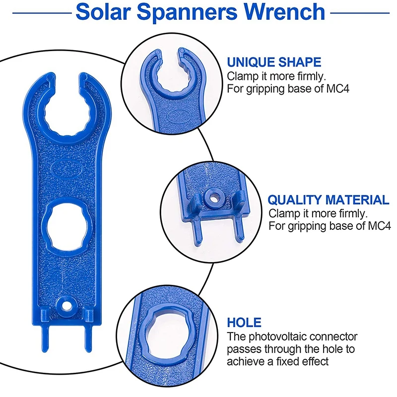4PCS Solar Connector Tool Wrenches, Solar Panel Connector Assembly Tool for MC4 Connectors, Plastic Solar Wrench Spanner