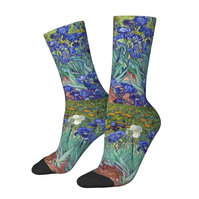 Y2K Van Gogh - Irises Harajuku Sweat Absorbing Stockings All Season Long Socks Accessories For Unisex Birthday Present