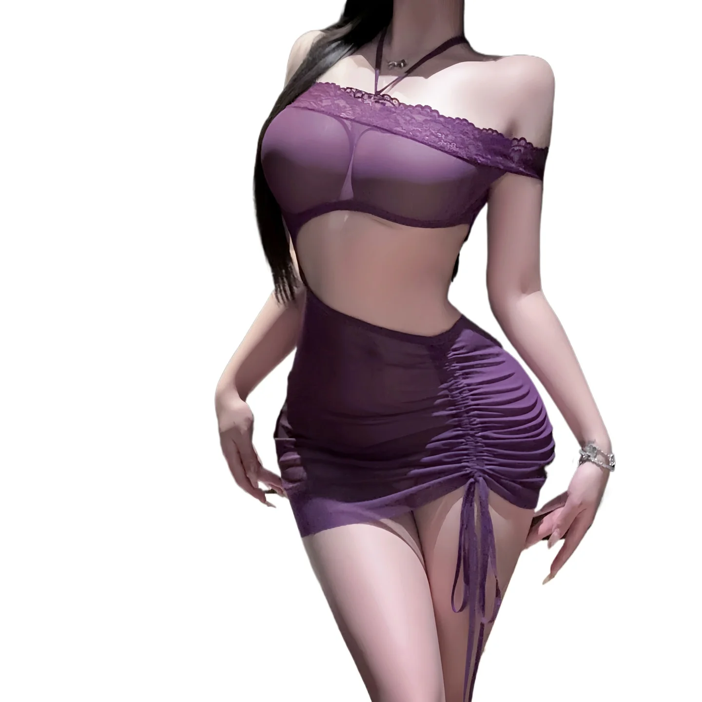 Cute Lady Sexy Bodycon Outfit Pure Desire and Abstinence Style Office Secretary Dress Underwear Nightclub Uniform Lingerie Set