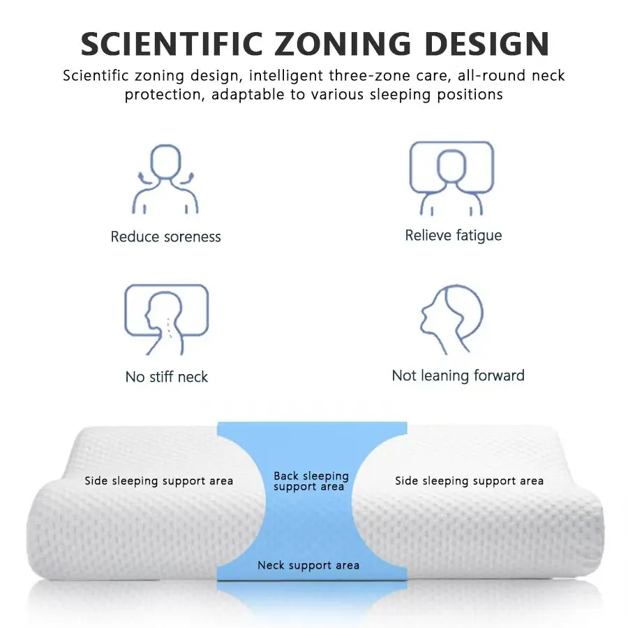 Standard Bed Pillows 50x30cm Alternative Breathable Supportive Memory Foam Pillows White Home image 4