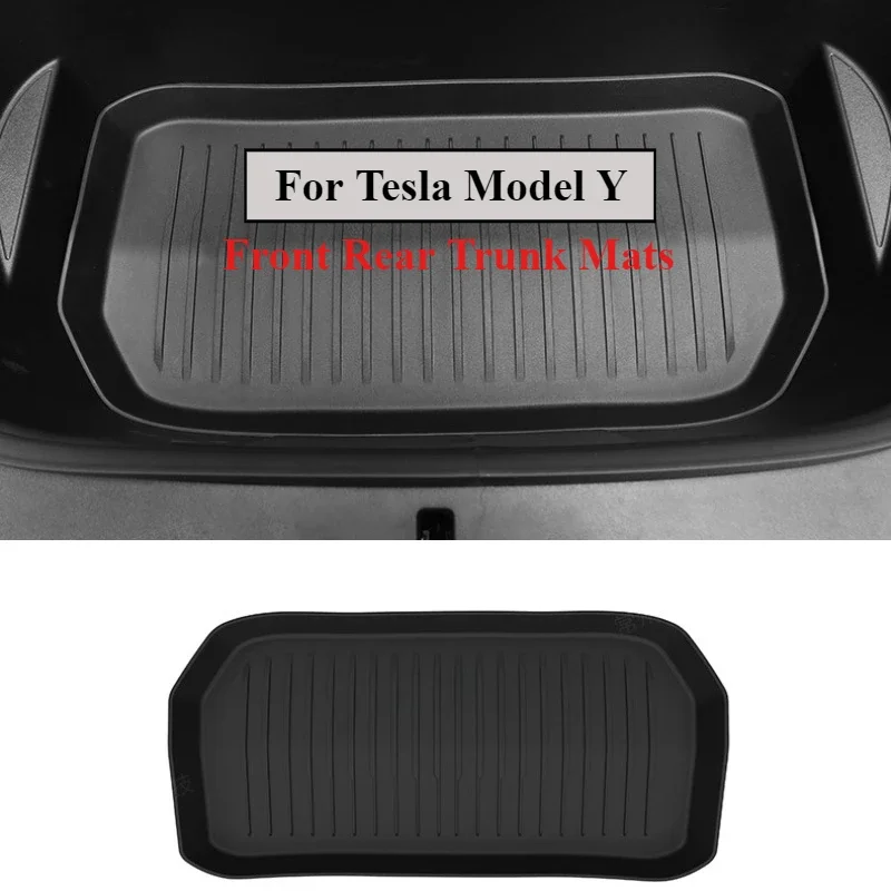 

For Tesla Model Y TPE Resistant Waterproof New Style All-Weather Front Rear Trunk Mats Upgrade Storage Box Pads Protective Cover