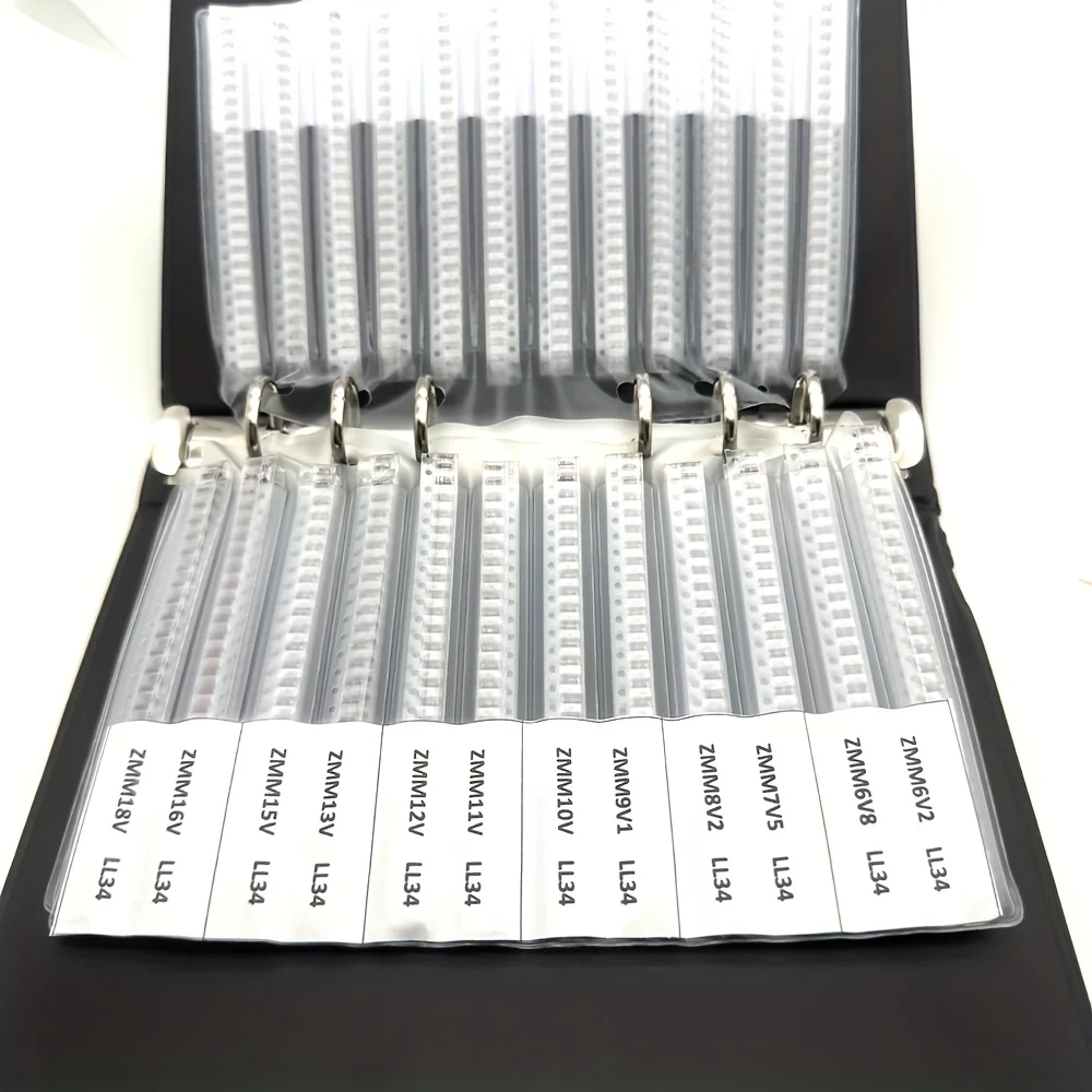 850PCS 34Kindsx25Pcs LL34 1/2W 2V ~ 51V 4148 Zener Diode SMD BOOK SET KIT