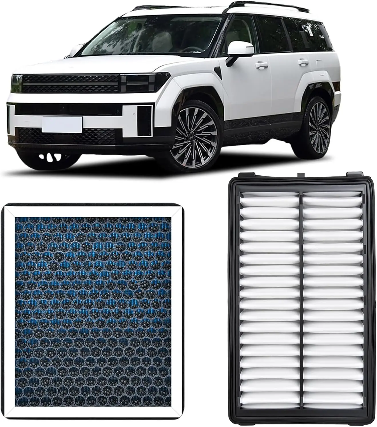 

Engine Cabin Air Filter For Hyundai Palisade 2020-2025 With Activated Carbon,Replaces WP10080,97133S8000, 28113A9100, CA11943