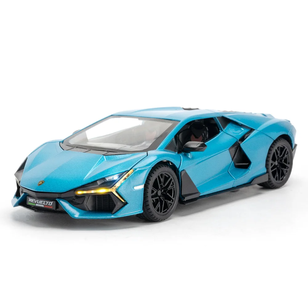 1:24 Lamborghini Revuelto Sports Car Model Diecast Metal Toy Vehicles Car Model Sound Light Collection Kids Toy Gift