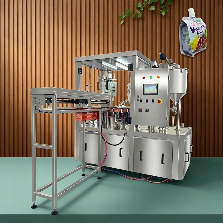Automatic Doypack Wine Filling and Capping Machine Juice Spout Pouch Filling and Capping Machine