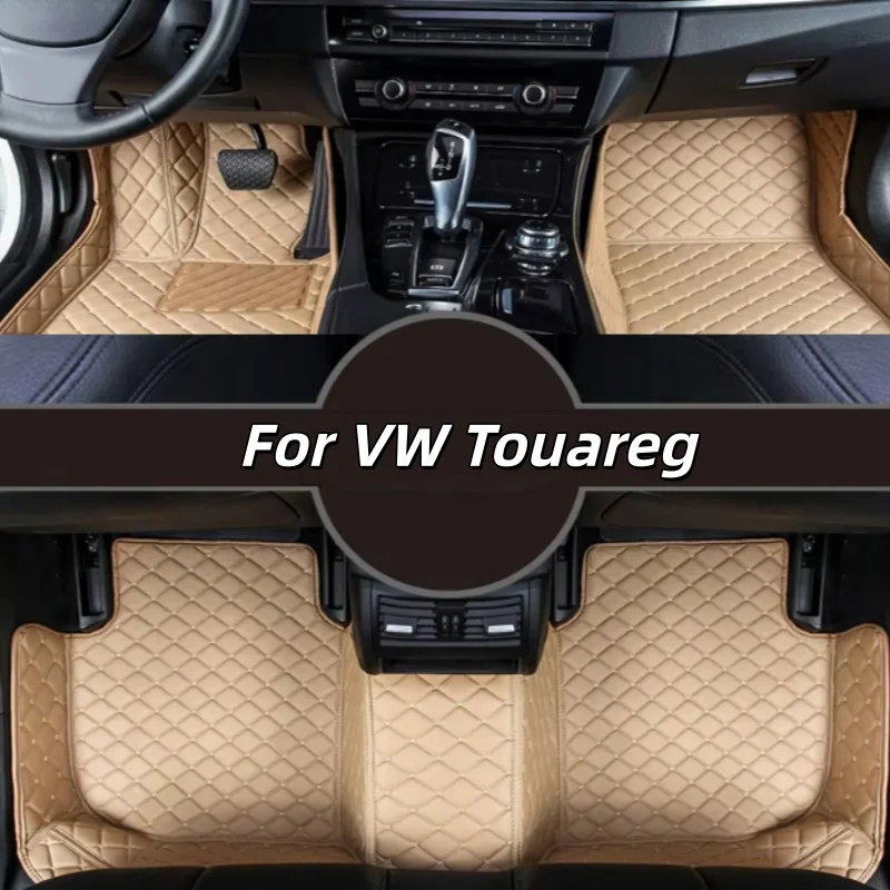 Full Coverage Custom Car Floor Mats Easy-To-Clean Anti-Slip Foot Carpets For VW Touareg Practical Auto Interior Decor Parts