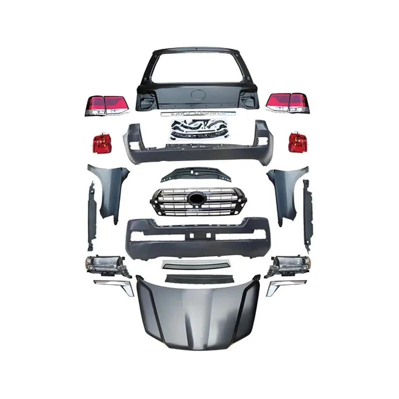 

Old to new car bumper for land cruiser lc200 2012 to 2016 front rear bumper with grille headlights taillights