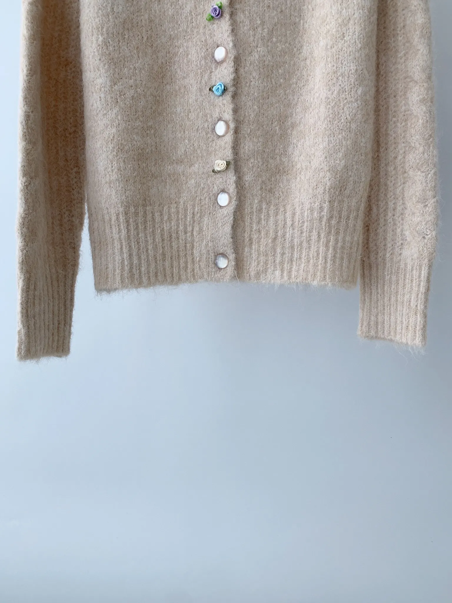 Women's Mohair Knitted Cardigan New Autumn and Winter Style 0112