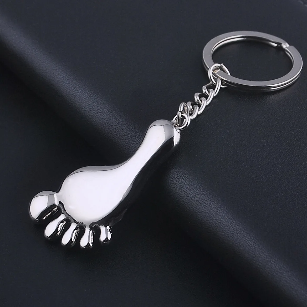 Foot Shape Key Chain Bag Decoration Key Ring Baby Foot Keyring