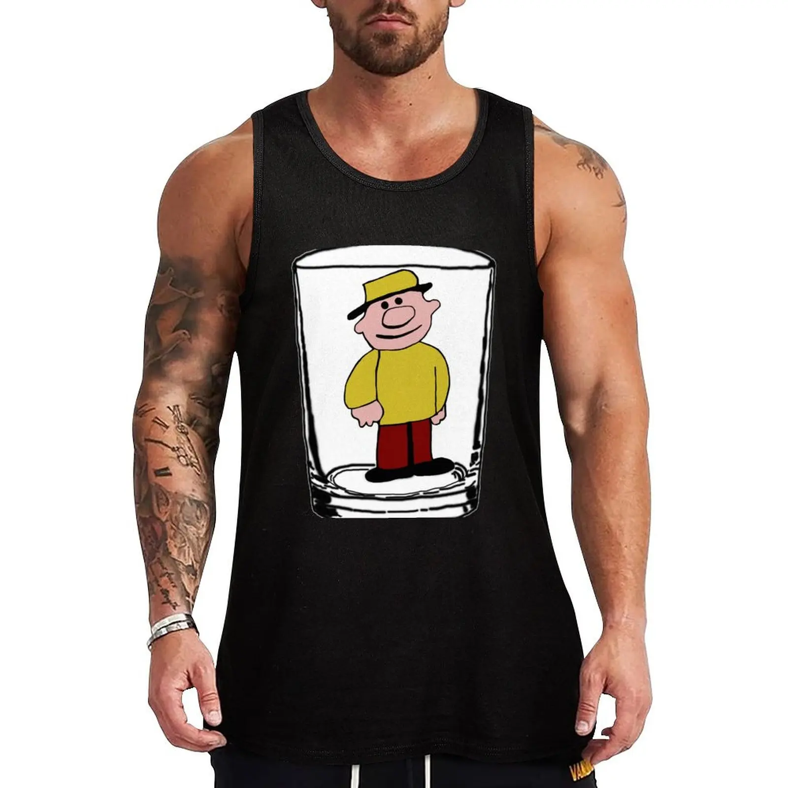 Teeny Little Super Guy Tank Top Casual Graphic Tank Top Print Design Sleeveless Top