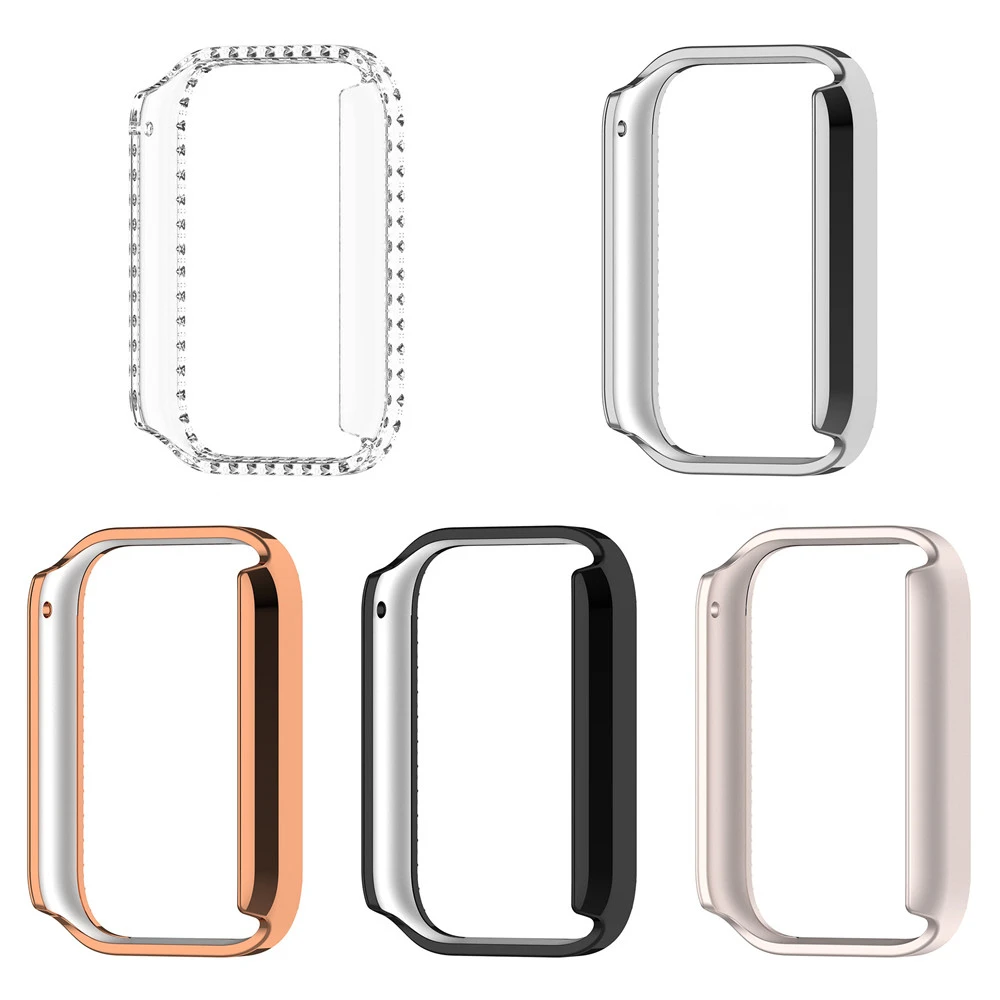 حافظة حماية لهاتف Xiaomi mi Band 8 Pro سوار ساعة ذكية مطلي بالكمبيوتر مع إطار ممتص للصدمات مرصع بالألماس Ca