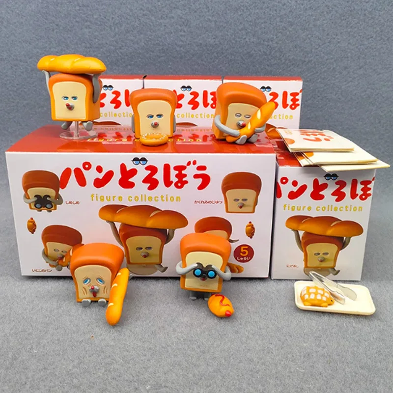 

Японский мультяшный злой хлеба Kawaii, экшн-фигурка, миниатюрная игрушка для конфет, слепая коробка, коллекция игрушек, украшение для рабочего стола, подарки для детей
