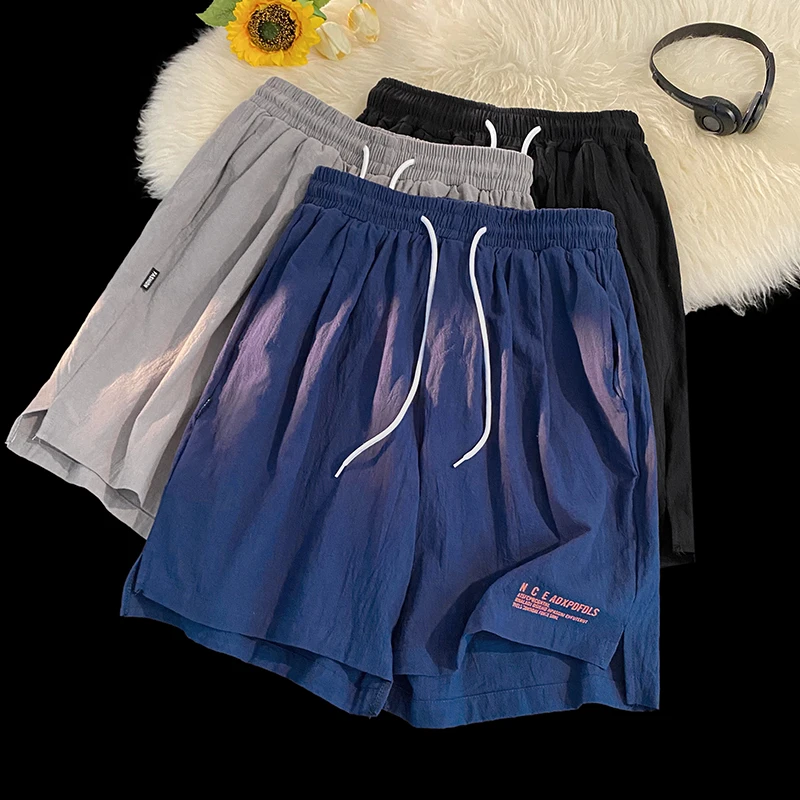 

Linen orts Men's Summer Thin Loose Cotton Linen Sports Casual Five-Point Pants Retro Straight Tube Trendy orts