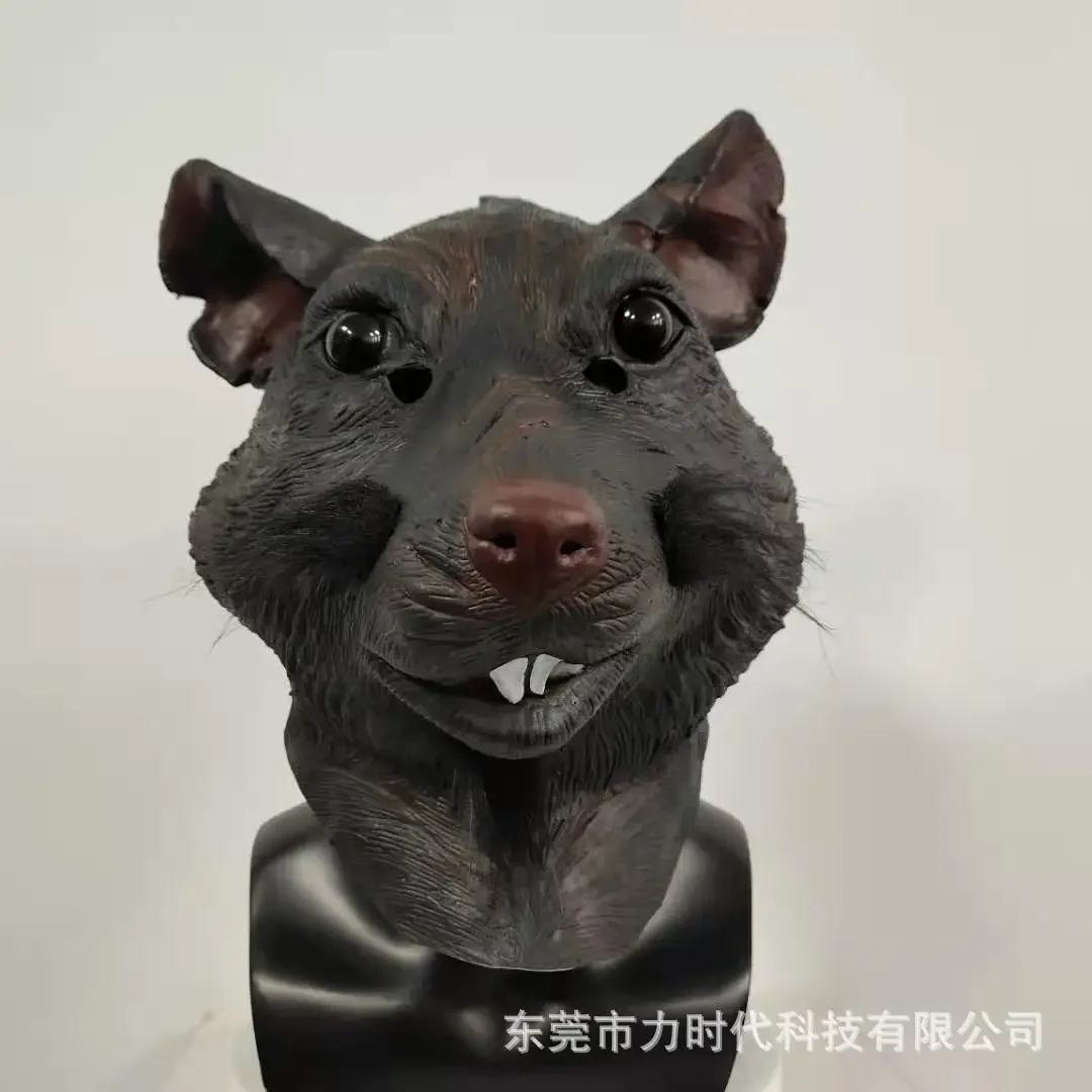 

Animal Realistic Mouse Animal Head Latex Masks Halloween Animal Cosplay Costume Rat Head Cover Carnival Party Adult Giant Mouse