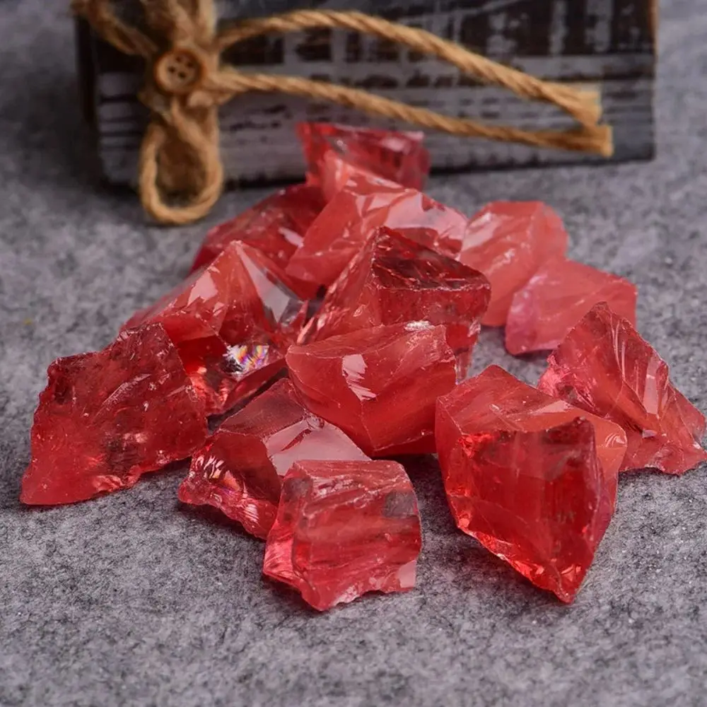 حجر عطر منتشر البطيخ الأحمر الصهر الكريستال الكوارتز ، الحصى الخام الخام ، الحلي اليدوية ، ديكور الحديقة #1