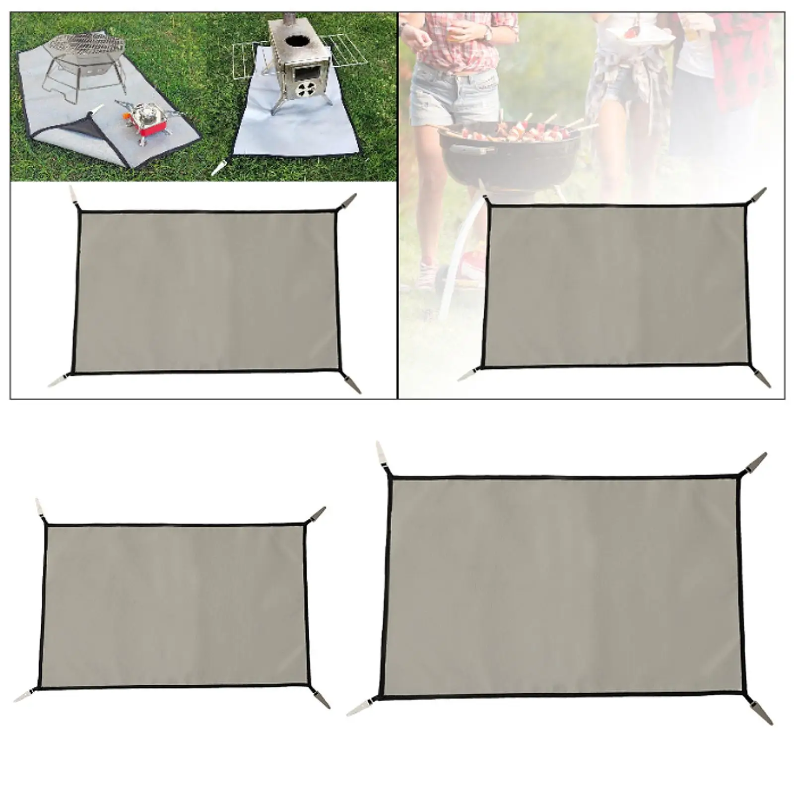 حصيرة شواء مقاومة للحريق، وسادة واقية من الألياف الزجاجية، محمولة للتخييم ومقاومة للحريق