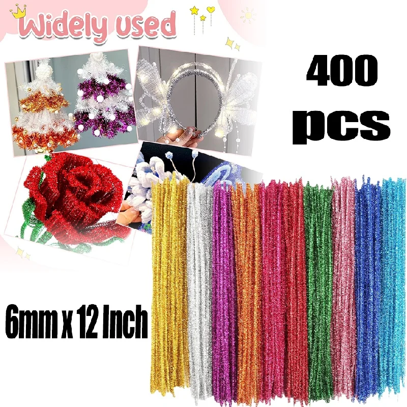 

400Pcs Colourful Pipe Cleaners for Crafts Pipe Cleaner Crafts Pipe Cleaners Colourful Chenille Wire for Creative DIY Craft
