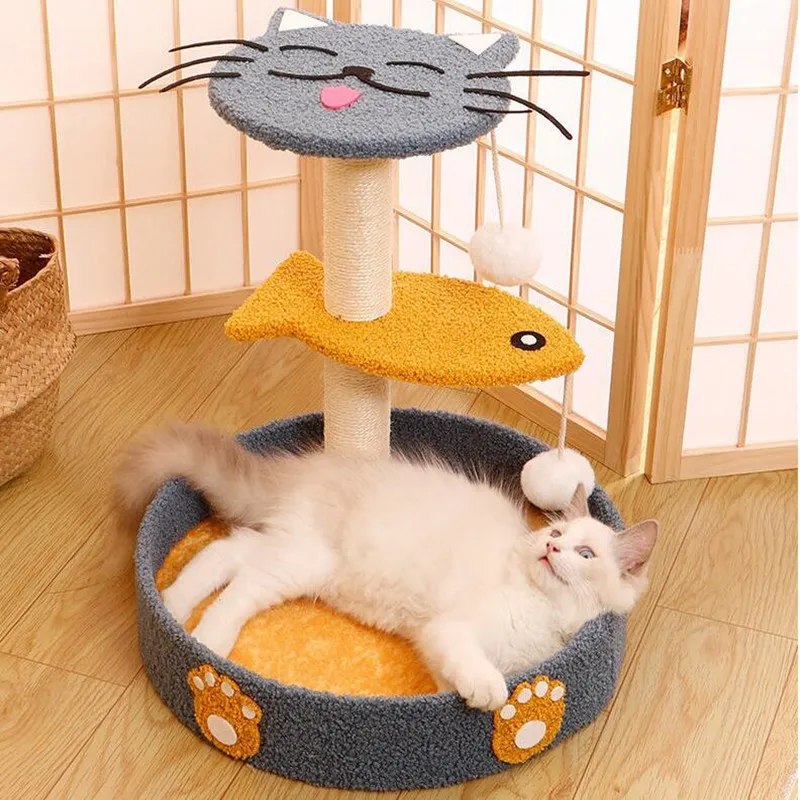 Cats Scratcher Cat Tree House Scratching Post for Cats Climbing Shelf Cat Tree Tower Condo Furniture Pet Products Scratch Frame