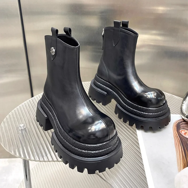 

Женские ботильоны на высоком каблуке, модная обувь с цветочным узором, зима 2024, готические ботинки челси, новое удобное платье-гладиатор, Mujer Botas