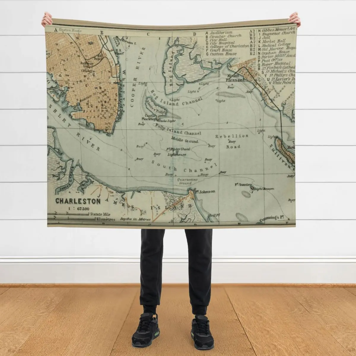 

Vintage Map of Charleston SC Harbor (1904) Throw Blanket Polar Blankets For Bed Sofa Quilt Thermals For Travel Blankets